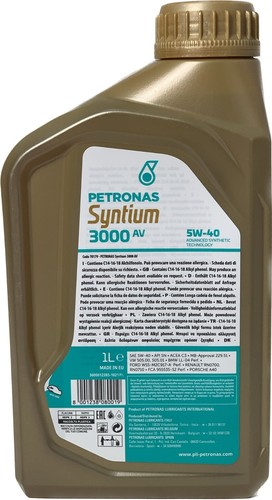 Aceite Lubricante motor PETRONAS Syntium 3000 AV 5W-40 1 Litro RENAULT, VW - Imagen 2 de 2