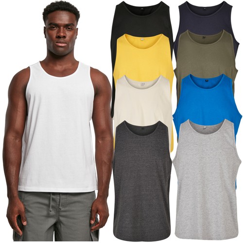 Build your Brand Basic Tank Oberteil Herren Tanktop Sportswear Fitness Baumwolle - 第 1/69 張圖片