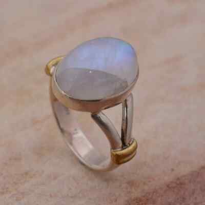 MAAJEWELS Handmade Moonstone Ring, Sterling Silver