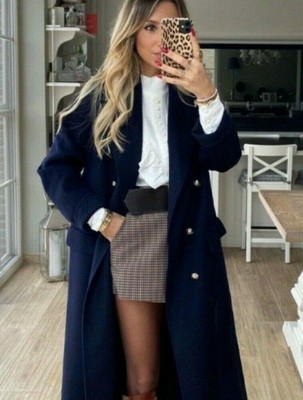 navy single breasted coat