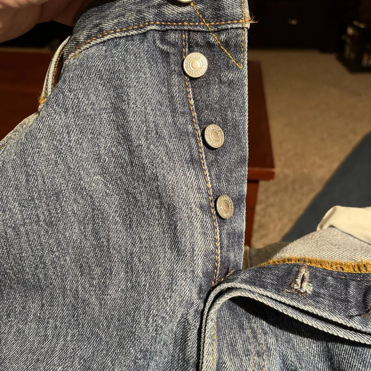 Levi's 501 jeans 38 X 30 Straight Leg Button Fly Blue Denim EUC M322 | eBay