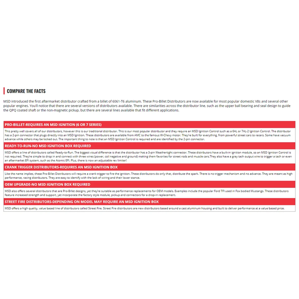Дистрибьютор MSD Ready to Run Pro-Billet с ограничителем оборотов красный для Chrysler 318-360 - Изображение 3 из 4