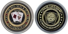 CARD GUARD - BIG SLICK ACE & KING GOLD SILVER POKER PROTECTOR *
