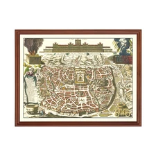 Old Map of Jerusalem 1700 - Vintage Israel Art Wall Decor Pr