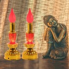 2 Pcs The of Wealth Lamp in Front Buddha Chinese Candles Table