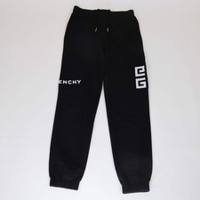 Givenchy Black Logo Embroidery Cotton Knit Sweatpants
