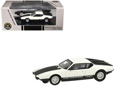 1972 De Tomaso Pantera White and Black 1/64 Diecast Model Car by Paragon Models