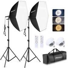 Softbox Photography Lighting Kit, Continuous Lighting Kit with 30" x 30" Refl...