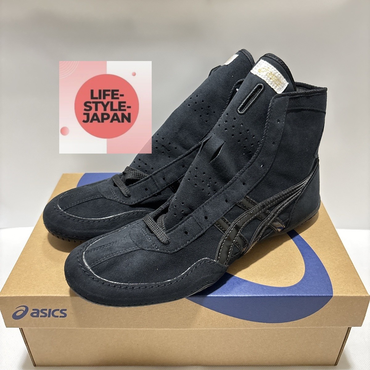 ASICS 1083A001 Black Black Black Black Men Boxing Wrestling Shoes A516 TWR900