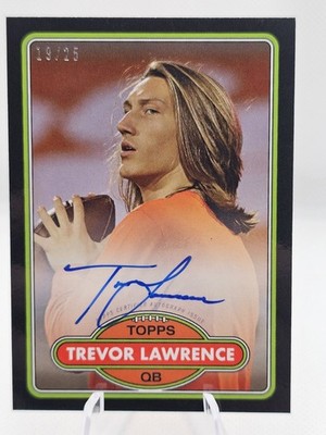 Trevor Lawrence 2021 Topps X Auto Black /25 #20-A Jaguars Rookie