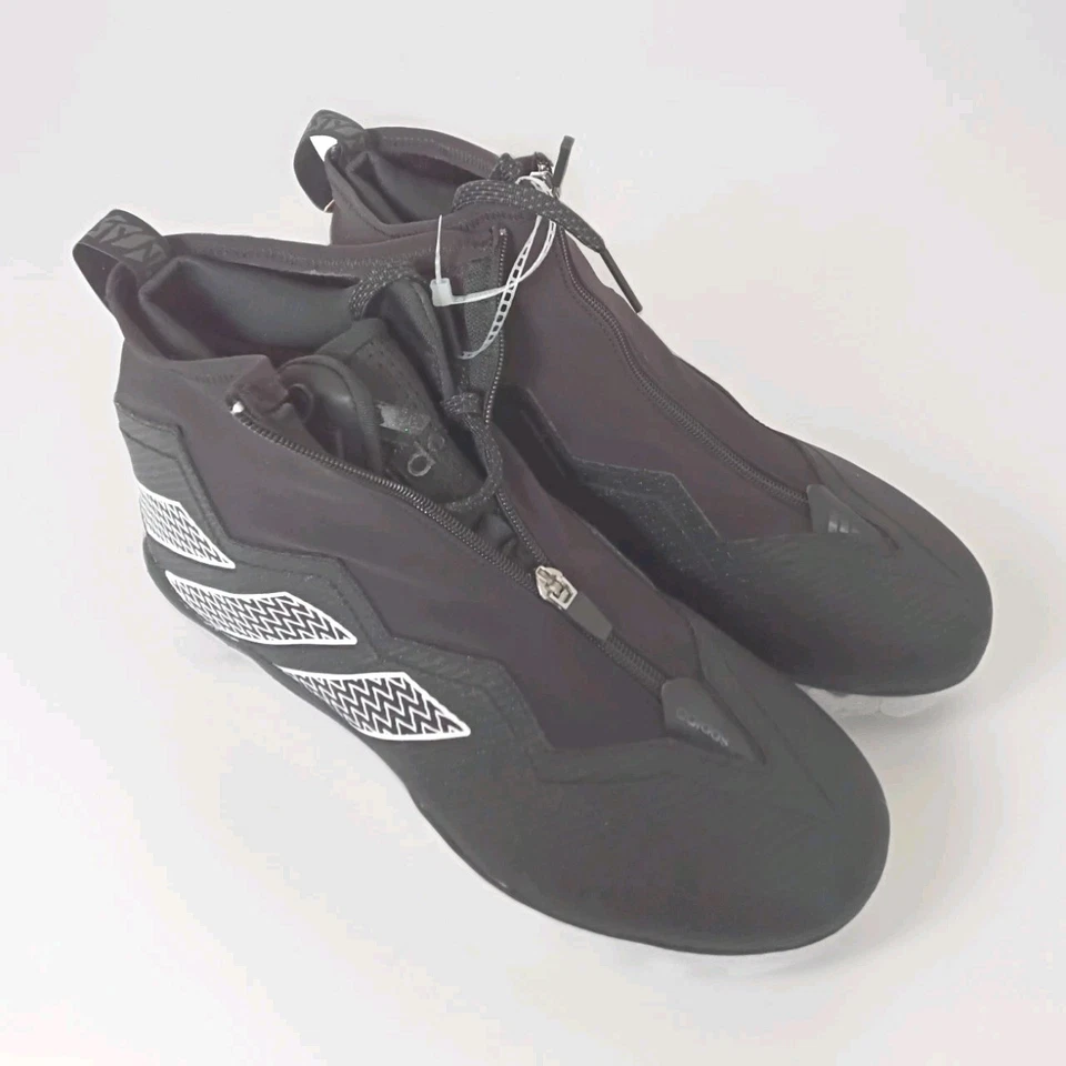 SIZE 12 ADIDAS NASTY FLY 2.0 FOOTBALL CLEATS BLACK METALLIC GV8309 MENS - Image 4 of 4