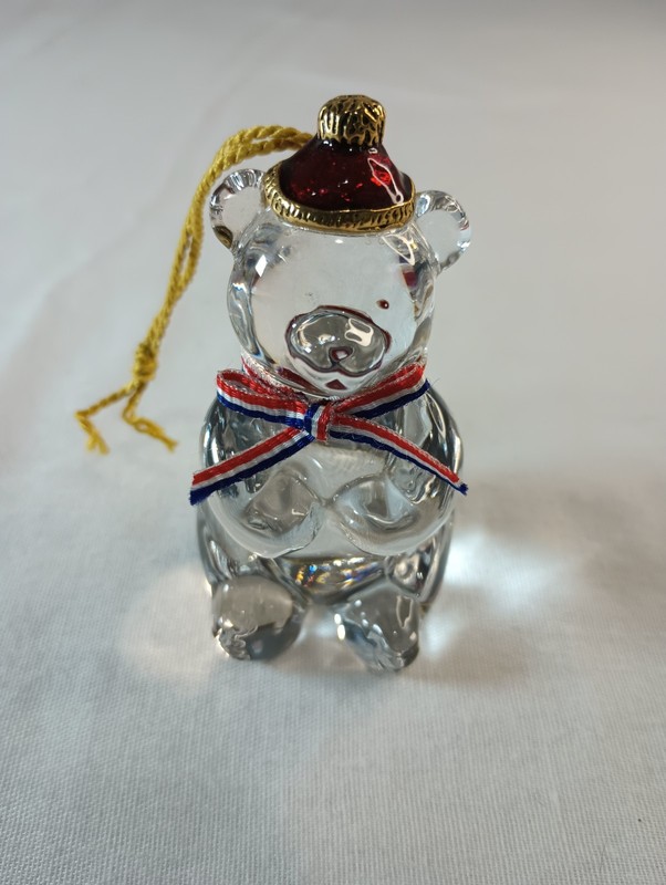 Gorham Full Lead Crystal Teddy Bear 100th Anniversary Ornament Made in Germany