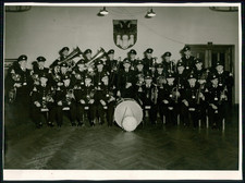 Zdjęcie 24x17cm - Duisburg 1959 Straż Pożarna - Dmuchana Bęben Musikverein Mundur