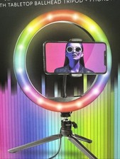 Bower 10" RGB Mobile Selfie Ring Light Studio Kit with Special Effects