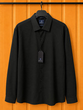 NWT Ben Sherman Black Teardrop Dobby Slim Fit Stretch Dress Shirt XL