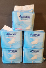 Lot of 5 Attends Discreet Bladder Control Pads Ultrathin Absorbency Size 1
