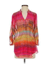 AB Studio Women Pink 3/4 Sleeve Blouse S