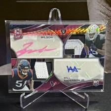 Panini 2023 Spectra Dual Patch Auto Neon Pink Tyree Wilson Will Anderson Jr. /25