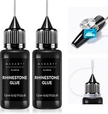 2Pcs Rhinestone Glue Gel Strong Hold 3D Nail Art Gem Adhesive Decoration