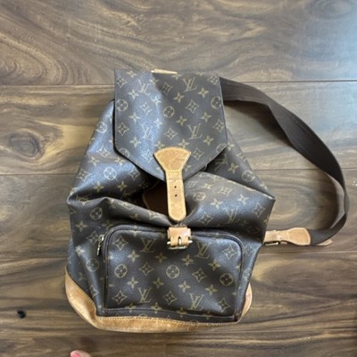 Louis Vuitton Monogram Brown Backpack w/ Buckle Drawstring Zip Closure