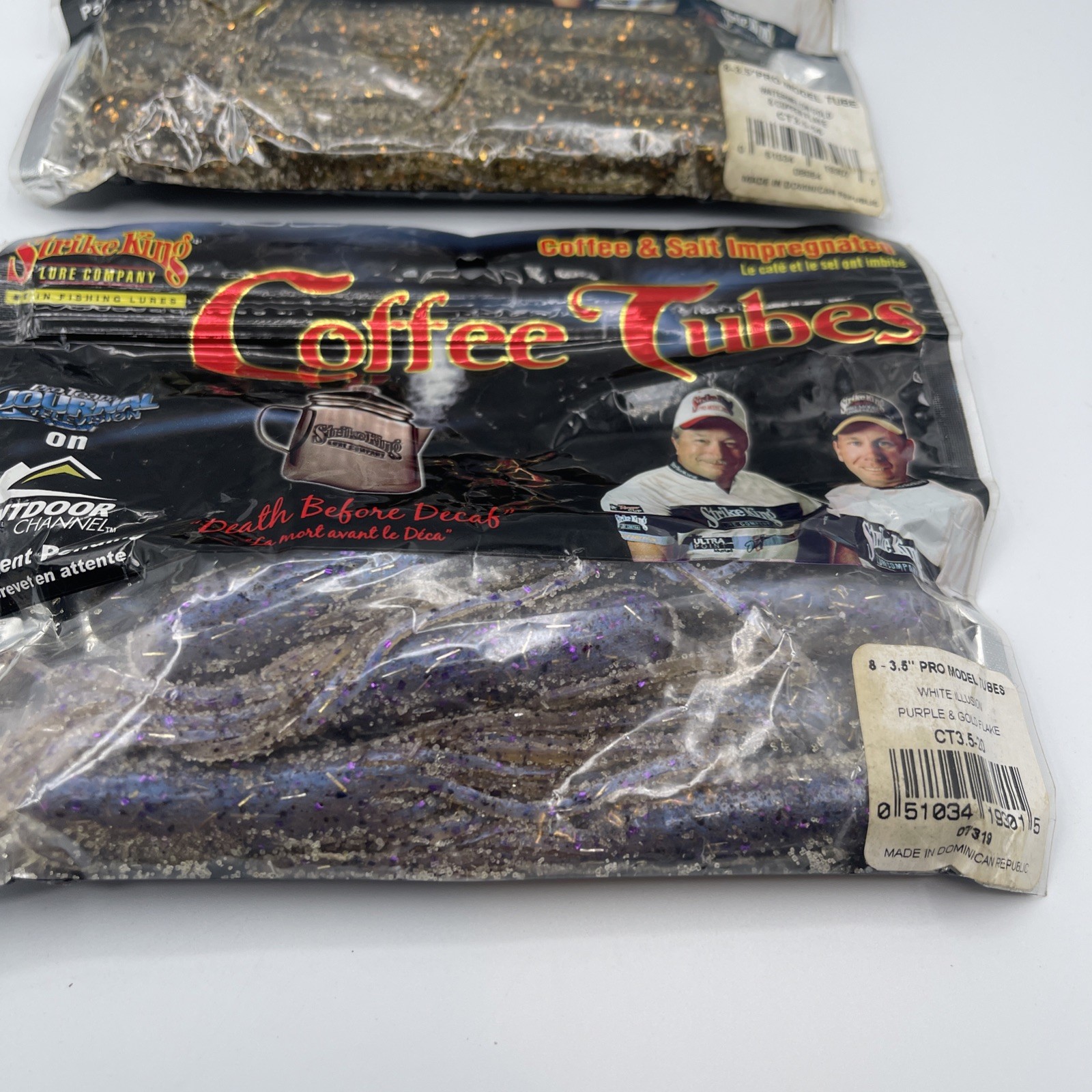 Strike King 3.5" Coffee Tube Watermelon Purple Gold Flake Plastic Worm 48 Count - Image 6