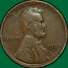1933-D Lincoln Wheat Cent Fine F Coin #34954