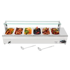 Large Capacity Electric Food Warmer Steam Table Buffet Bain Marie Countertop