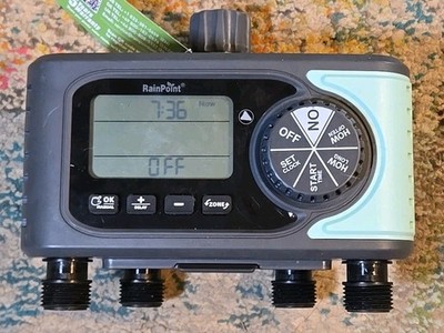 RainPoint 4-Outlet Sprinkler Timer - 4 Zone Programmable  