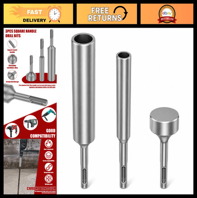 3PCS Heavy Duty SDS Plus Ground Rod Driver Set for 5/8 & 3/4 Inch Rods, Steel Dr