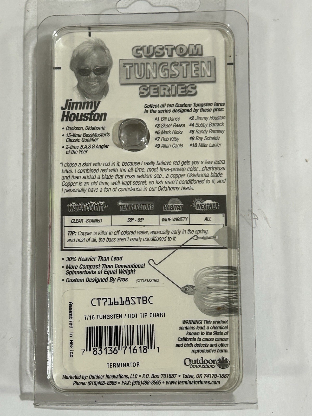 JIMMY HOUSTON MODEL DISCONTINUED 7/16OZ. TERMINATOR CUSTOM TUNGSTEN SPINNERBAIT - Image 4