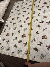 Vintage Walt Disney Productions Crib Blanket Mickey  Donald with satin edge NEW