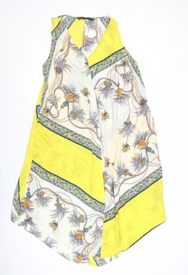 Zara Basic Damen gelb mehrfarbig Blumen Midi Etuikleid Gr. 12