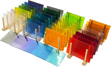 36 Sheets Stained Glass Supplies Variety Pack - 6 x 4 Inch Transparent Art Gl...