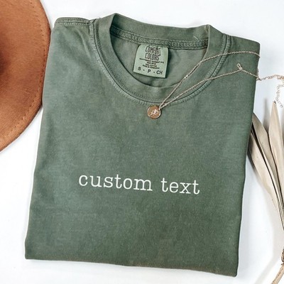 Comfort Colors Custom Text Shirt Personalized Minimalist Tshirt Custom Name Sh