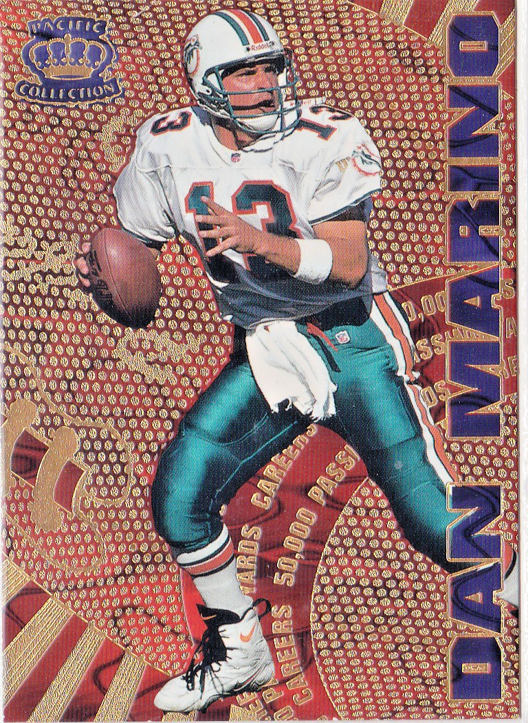 1997 Pacific Dynagon Football - Careers - Dan Marino - card # 7 - odds 2:721