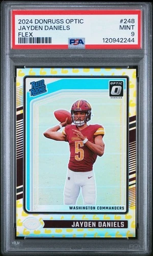2024 PANINI DONRUSS OPTIC FLEX #248 JAYDEN DANIELS ROOKIE RC 23/149 PSA 9