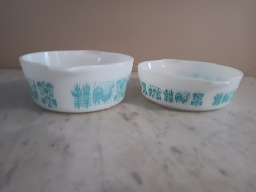 Pr Pyrex Amish Butter Print #471 & #472 Casserole Dishes - Picture 2 of 4