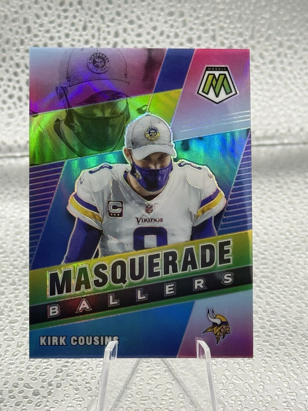 2021 Panini Mosaic Kirk Cousins Case Hit Masquerade Ballers SP Vikings MB-23
