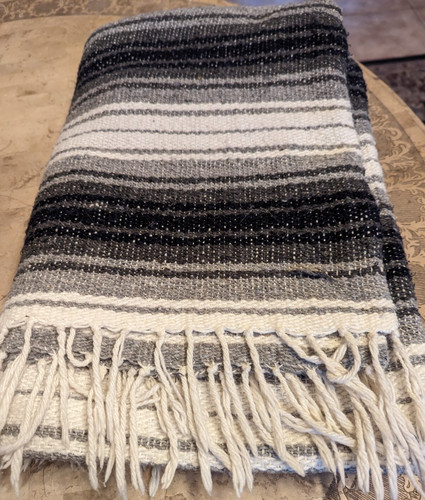 Aztec Cotton Mexican Southwest Blanket Throw Rug Soft Woven Reversible 49 x 70"