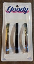 Vintage Goody Stay Tight 3 Pack Barrettes Gold Silver Bronze USA 3906 New 1990