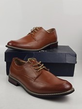 Bruno Marc Prime-1 Men's Brown Moc Toe Oxford Dress Shoes US Size 8