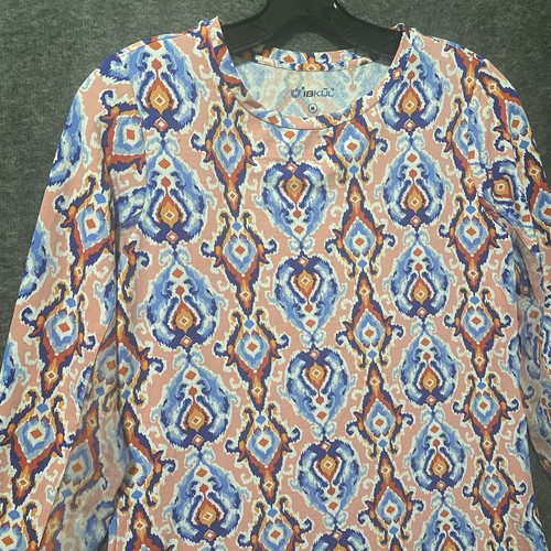 IBKUL Top Damen Medium Ikat Print Mesh Langarm UPF 50 Stretch Shirt Golf - Bild 3 von 8