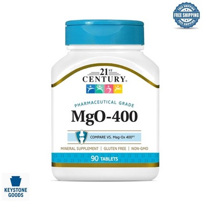 Magnesium Oxide 400mg Tablets - 90 Count Supplement for Nerve & Muscle Support