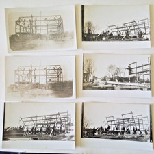 6 VTG c. 1910 RPPC POSTCARDS BARM RAISING CONSTRUCTION OHIO?? 4e