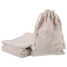 10 Pcs Cotton Bags With Drawstring Reusable Muslin Sachet Canvas
