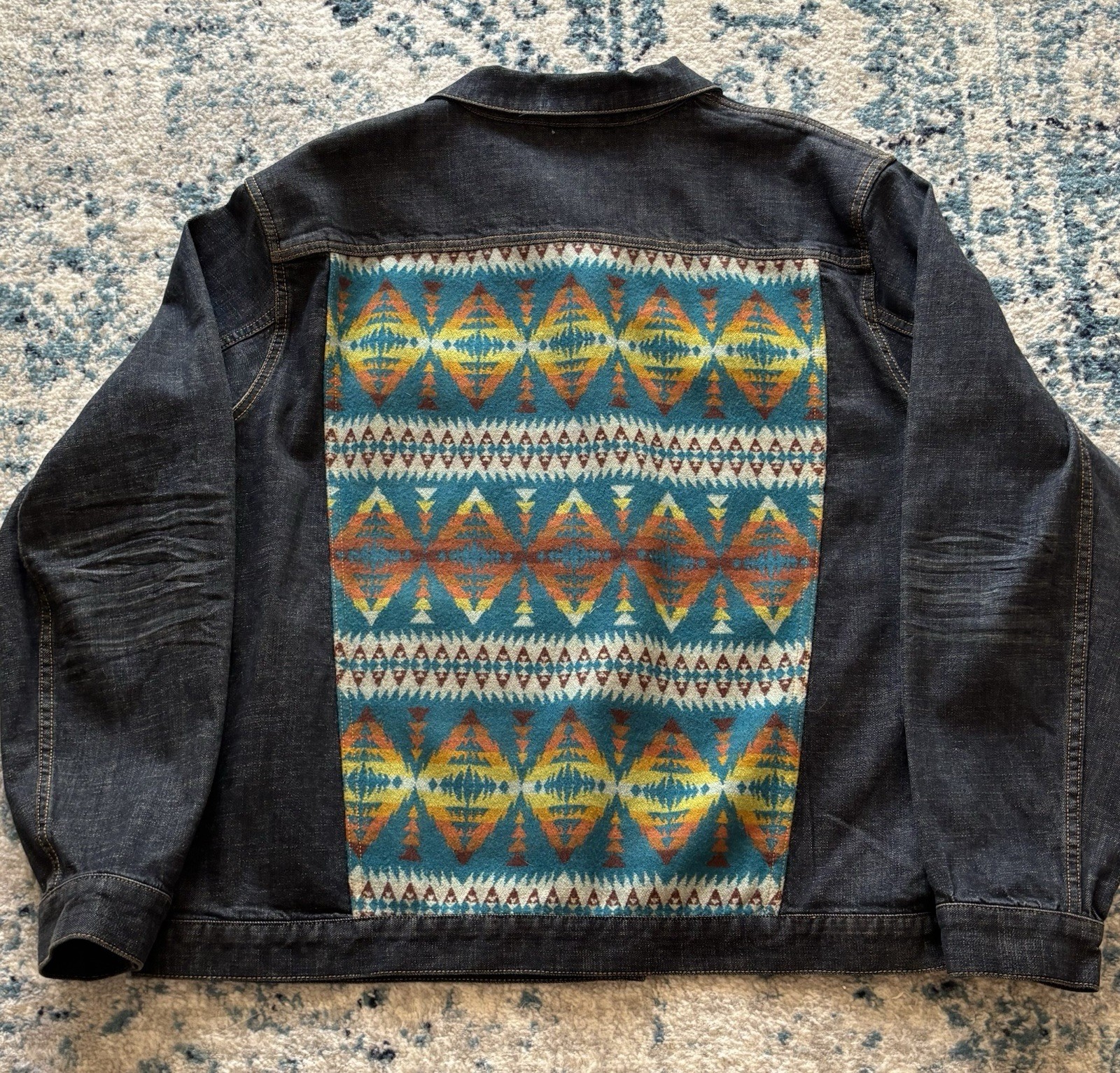 Pendleton Men’s Denim Jacket With Southwestern Az… - image 3