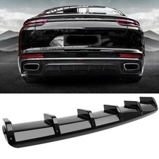 For Porsche Panamera 971 Black Rear Diffuser Bumper Lip Spoiler Splitter 6 Fins
