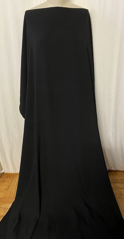 Tecido de cor preta crepe poli rayon mistura qualidade muito fina por jarda 54" de largura - Imagem 4 de 4