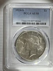 1924S Peace Dollar $1 Silver Coin PCGS AU-55 TONED ON BOTH THE OBV  AND THE REV