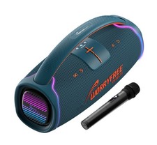 300W Portable Bluetooth Speaker with Handle, One Microphone Long Playtime, Blue